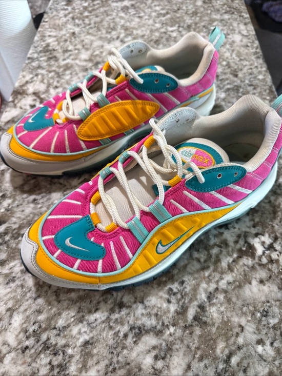 Nike Shoes - Nike‎ womens Size 8.5 Pink, Yellow & Teal Athletic Sneakers